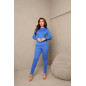 Conjunto Manga Longa em Malha Jacquard – Azul bebé