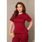 Conjunto manga curta, conjunto vinho, vermelho