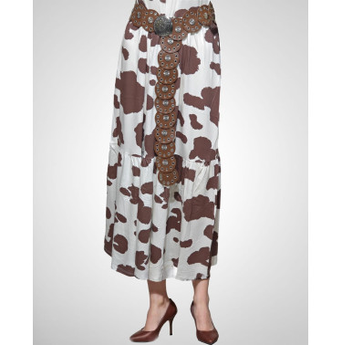 Vestido regatas, estampa vaca, três marias